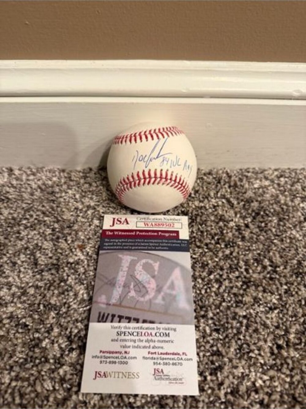 Dwight "Doc" Gooden signed "84 NL ROY" autographed OMLB Baseball JSA Witness